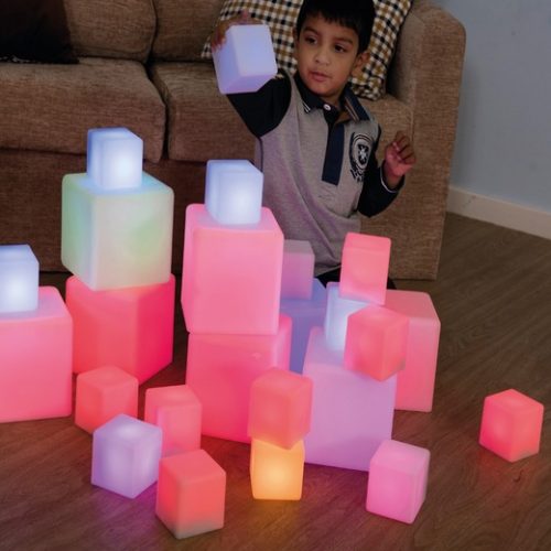 Cubos de bloques de construcción sensorial ICT Glow