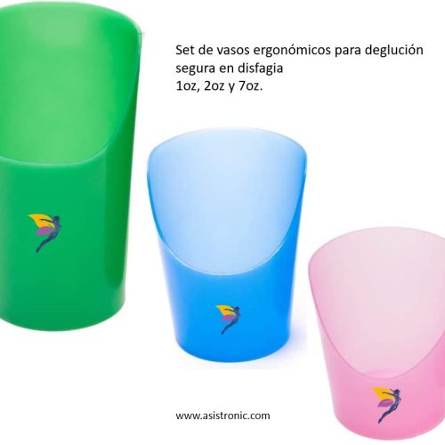 Vaso con escotadura para disfagia - Set de 3 unidades