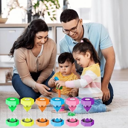 Reloj temporizador didáctico de arena de plástico pequeño